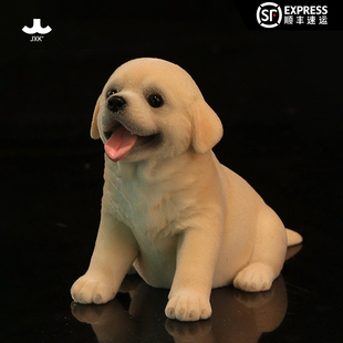 JXK植绒金毛犬 仿真动物模型可爱治愈桌面车内装饰潮玩手办狗摆件