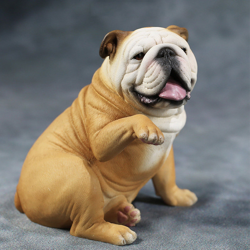 z 1/6英国斗牛犬 仿真英斗狗模型家居车载摆件英牛树脂工艺品