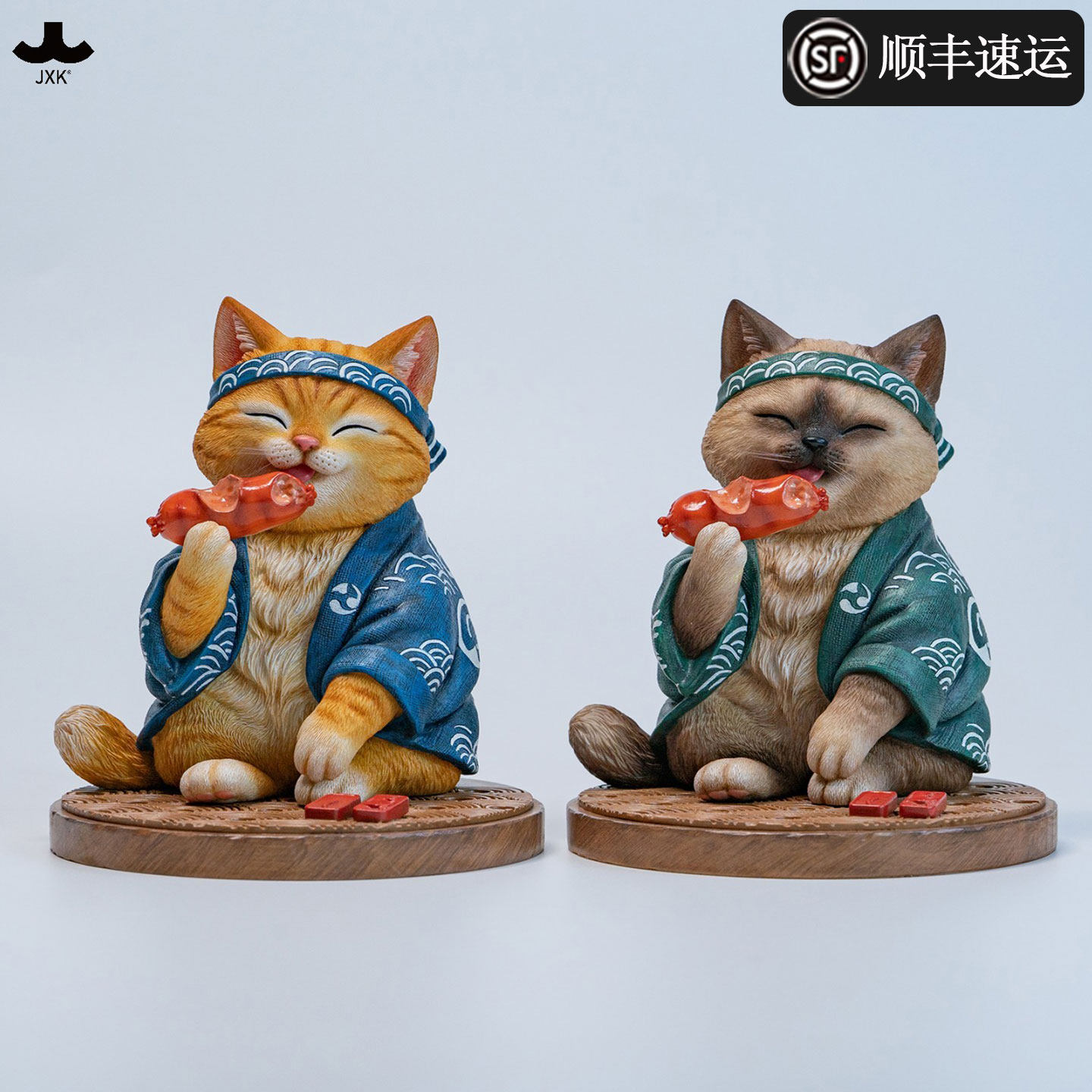 章鱼肠老板模型猫咪潮玩桌车摆件