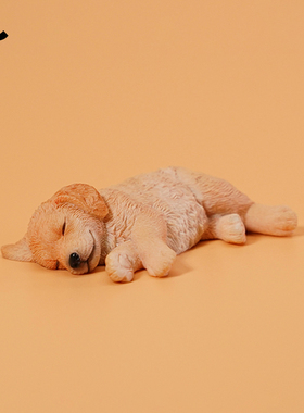 JXK smal 金毛/哈士奇/拉布拉多模型睡觉小狗模型汽车装饰小摆件