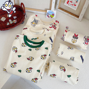 男童奥特曼a类 无痕保暖内衣纯棉套装 儿童家居服 2022新款 秋衣秋裤