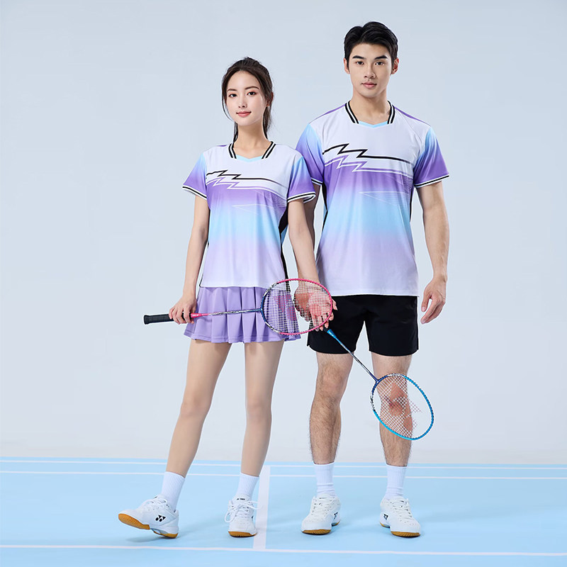 2025新款专业羽毛球服男女款短袖套装速干透气乒乓球运动比赛队服