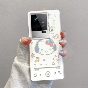 适用IQOO11手机壳耳机凯蒂猫磨砂彩银iqoo11s高级感创意简约vivoiQoo11Pro硅胶防摔新款保护套
