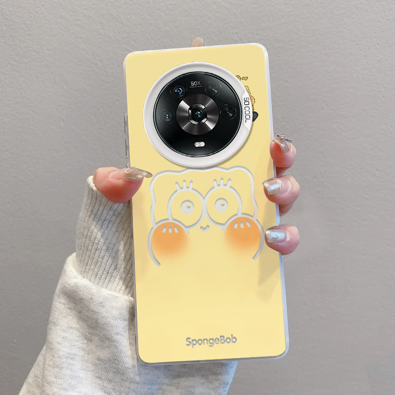 荣耀Magic4大脸海绵宝宝磨砂彩银