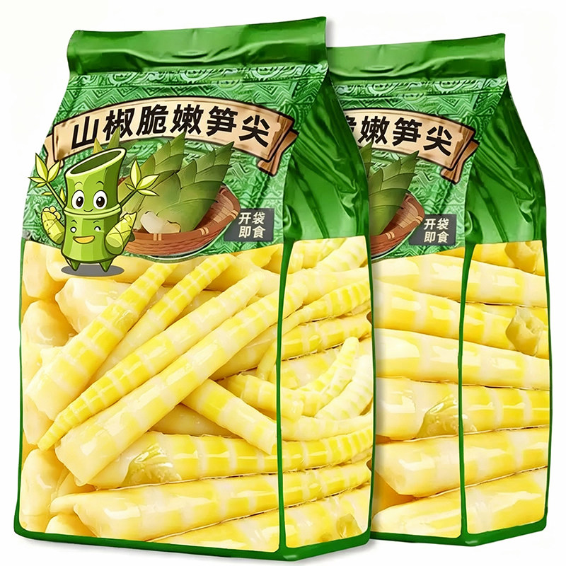 泡椒笋尖开袋即食竹笋新鲜嫩笋尖小吃包装解馋山椒笋干条脆片零食