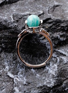 转运珠天然水晶玉石玛瑙戒指 白铜镀银活口可调节指环女 热卖