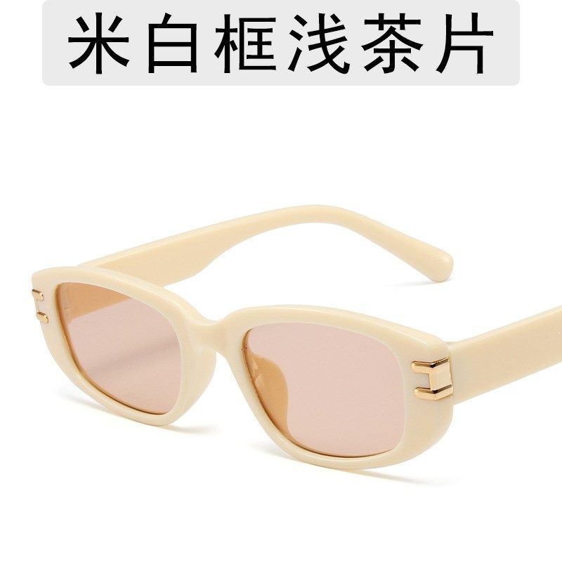 潮流新款个性糖果色太阳镜女时尚简约椭圆形墨镜