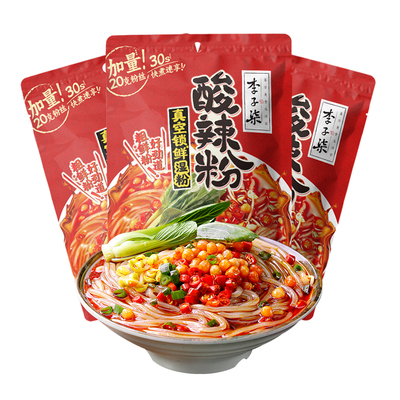 李子柒酸辣粉272g袋装鲜湿粉螺丝红薯粉酸辣鲜香方便快煮泡面宵夜