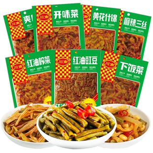 川南下飯菜123g 四川爽口下飯菜黃花什錦麻辣三絲紅油豇豆 10袋裝