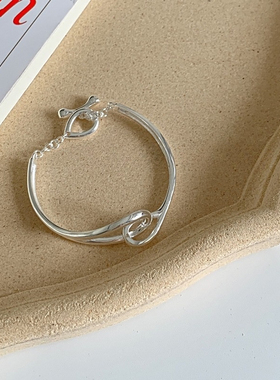 SWS韩系女通体纯银手镯OT扣拼接
