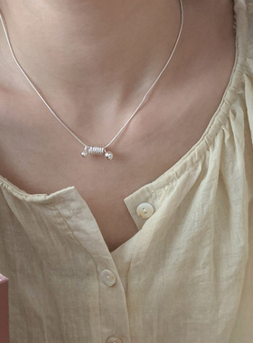 925纯银女气质简约项链叠戴