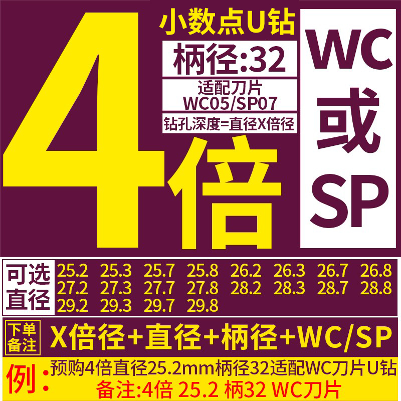 楚傲U钻刀杆刀柄车床用u型钻u转倍平底spwc快速钻头暴力钻喷水钻