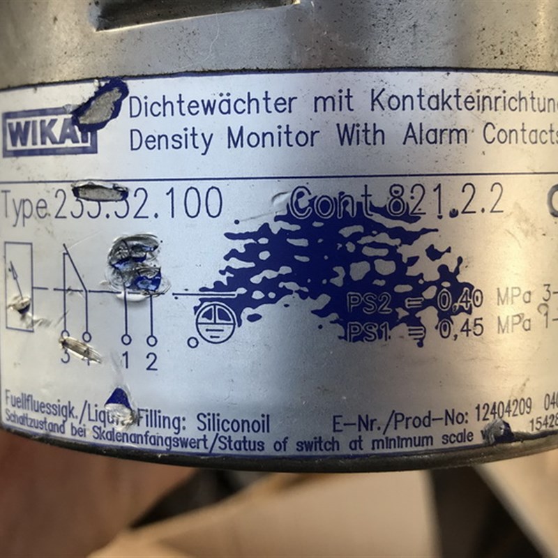 德国威卡WIKA电接点压力表 密度表 压力表 仪表 压力表控制器