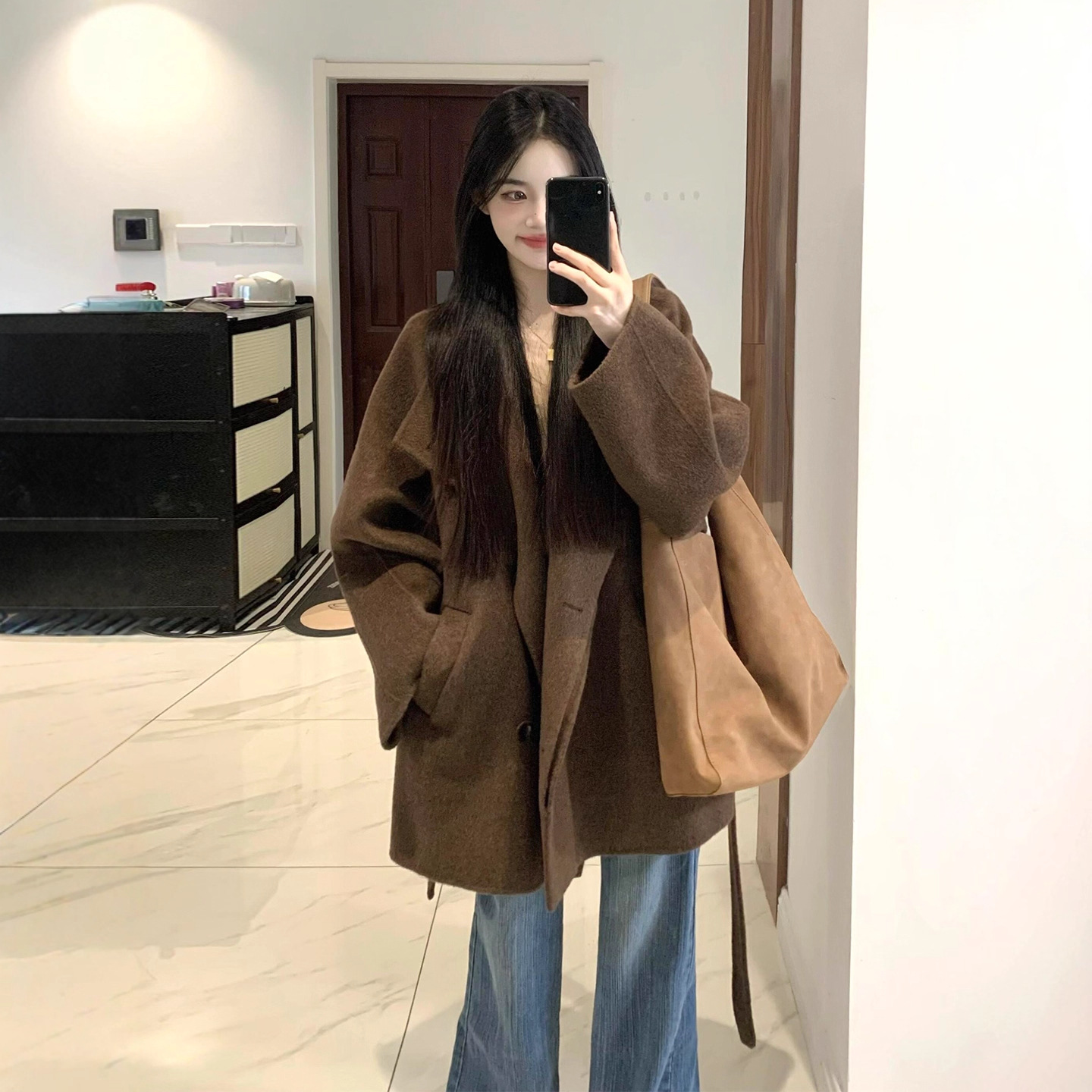 正流行呢子大衣女2025秋冬季新款毛呢外套小个子赫本风感韩系