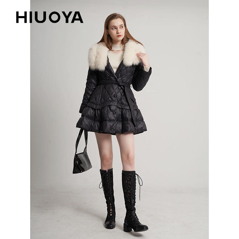 HIUOYA【新年福利】韩版时尚大毛领保暖女士羽绒服23471648