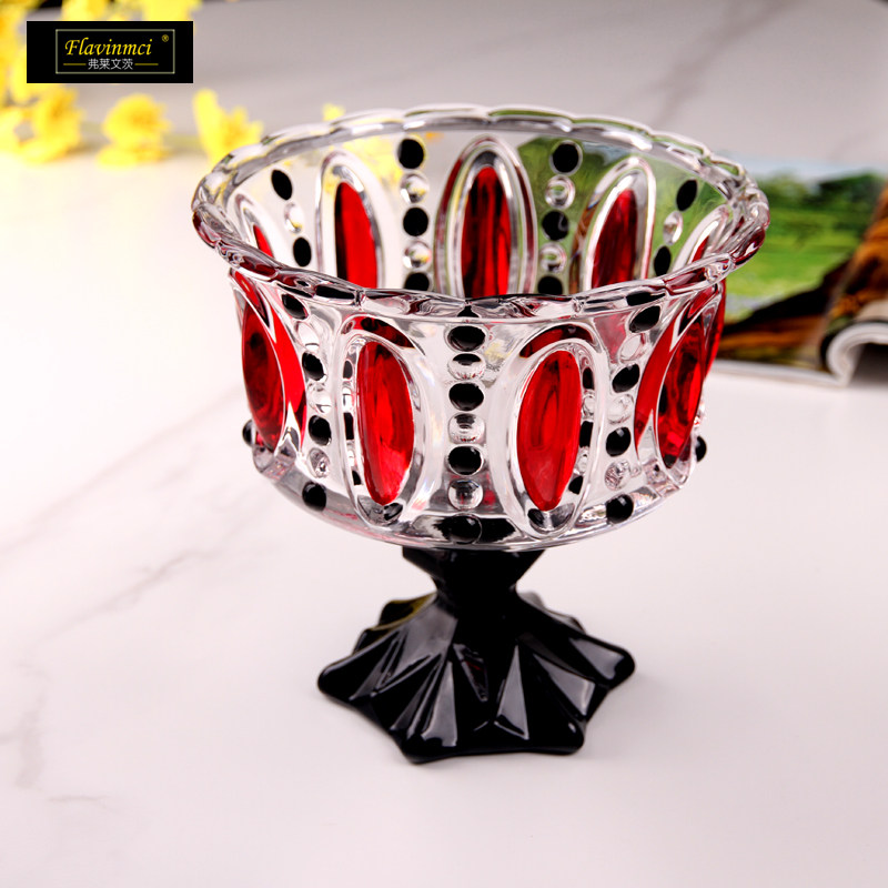 弗莱文茨红色玻璃果盘清新高脚冰淇淋碗甜品碗家用客厅干果糖果斗,餐饮具,果盆/果盘/果篮,淘宝优惠券,粉丝福利购,淘宝优惠卷