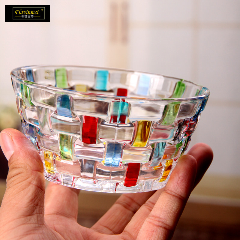 弗莱文茨彩绘编织碗米饭碗汤碗玻璃碗沙拉碗碗干果碗多功能碗,家居饰品,储物罐,淘宝优惠券,粉丝福利购,淘宝优惠卷