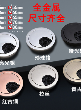 办公电脑桌线孔书桌面孔盖穿线盒穿线孔高档锌合金盖板桌子装饰盖