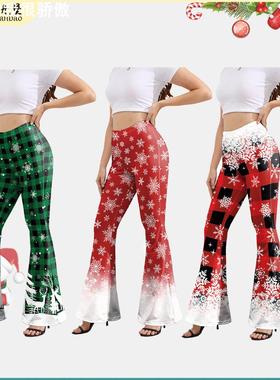 Christmas women's pants, women's Christmas snowflake pants