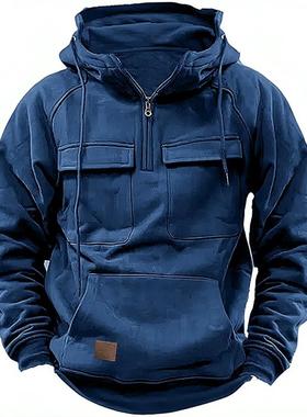 Newmen'shoodedsolidhoodiecoat