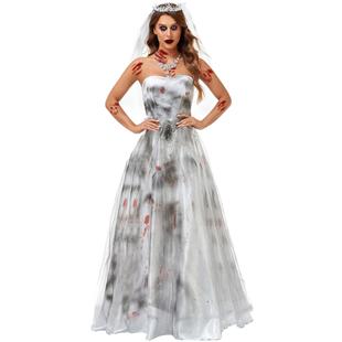 Zombie New Bride Dress Costume万圣节服连衣裙 Halloween