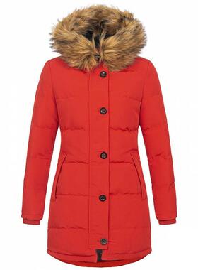 New women's hooded warm slim solid coat欧美秋冬新款女士连帽