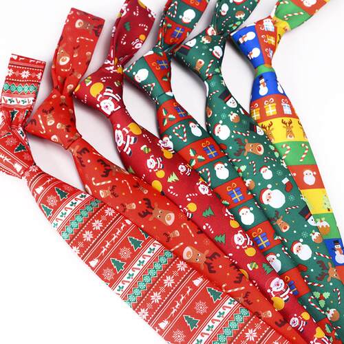 Christmas Tie Printed Santa Claus Gift圣诞麋鹿圣诞礼物领带