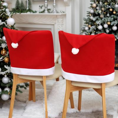 Christmas decoration velvet chair cover圣诞节装饰椅子套子