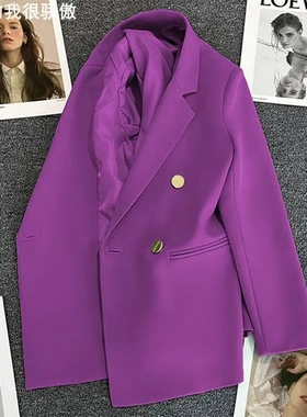 Purple Mini Blazer for Women 紫色小西装外套女休闲西服
