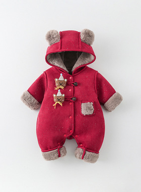 Baby clothes winter baby warm one-piece clothes保暖连体衣