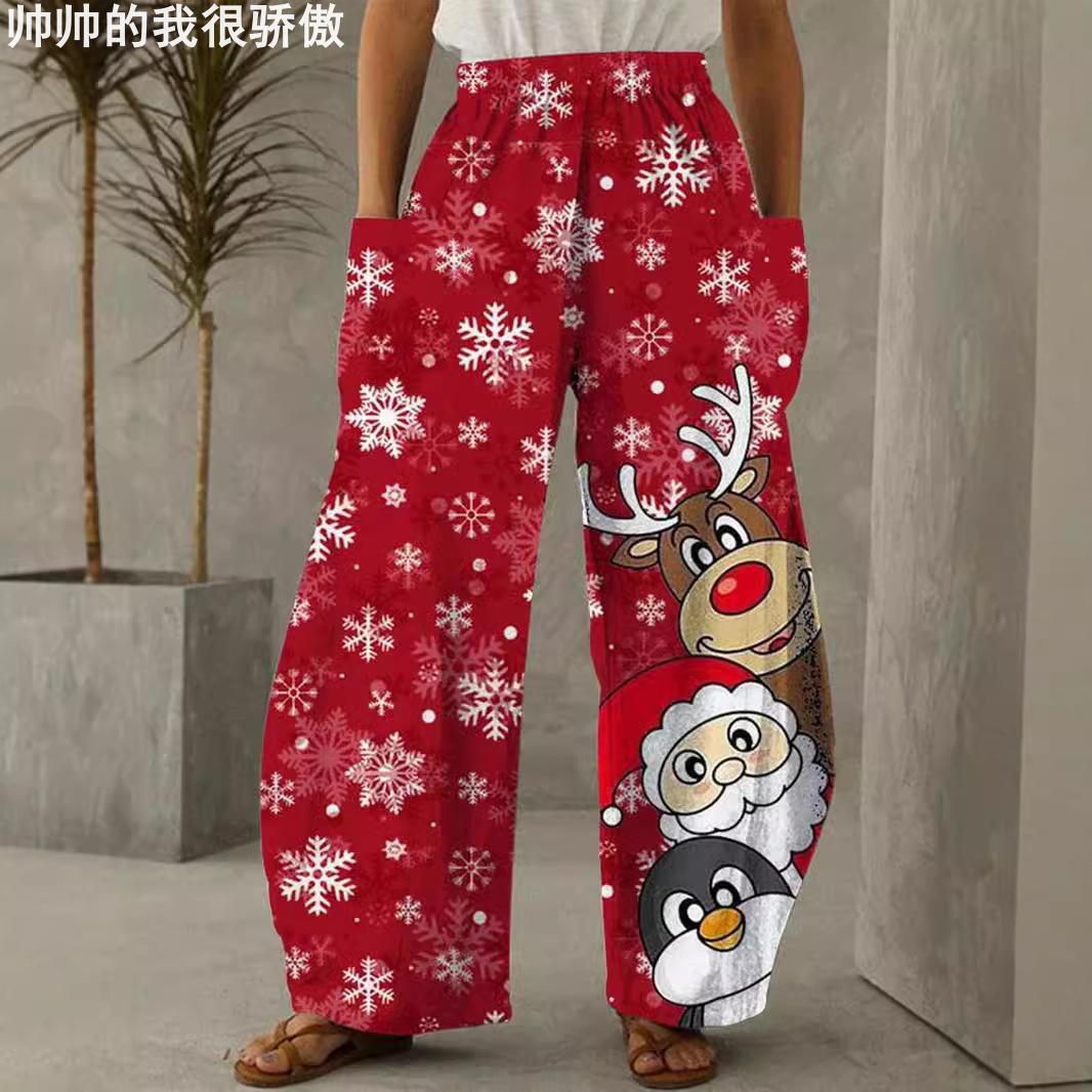 PrintedChristmaswidelegpants