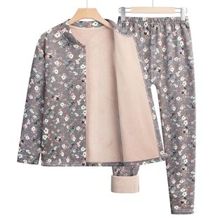 Warm thick fleece underwear set middle-aged elderly people