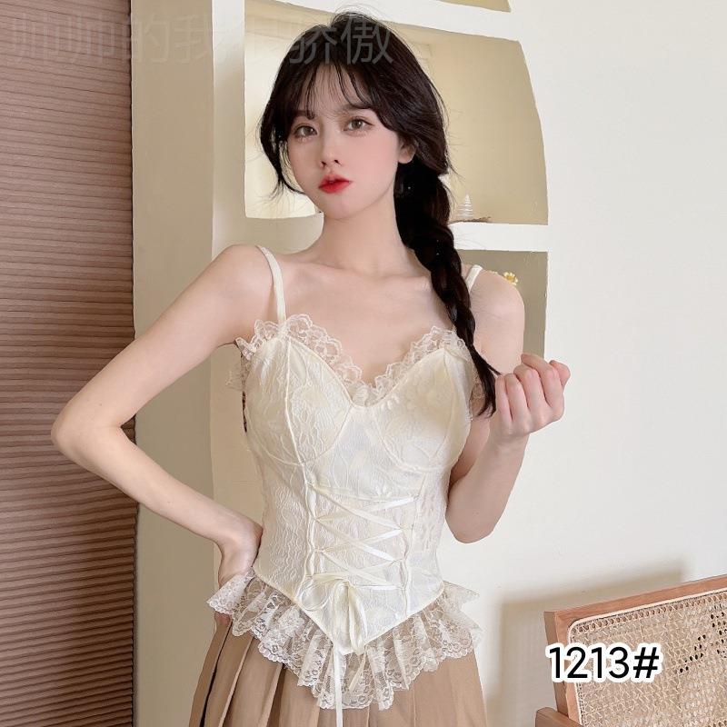 V-neck fashion halter lace top法式v领吊带纯欲抹胸蕾丝后背绑 女士内衣/男士内衣/家居服 抹胸 原图主图