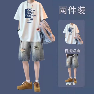 短袖潮牌高街涂鸦字母短袖T恤