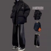 外套高级感工装 2026新款 棉衣 男生保暖棉袄冬季 假两件加厚棉服套装