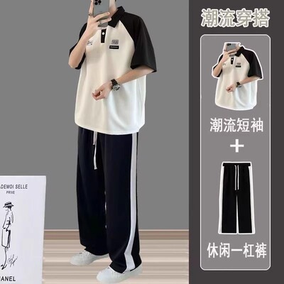 日系polo衫短袖t恤男士夏季冰丝