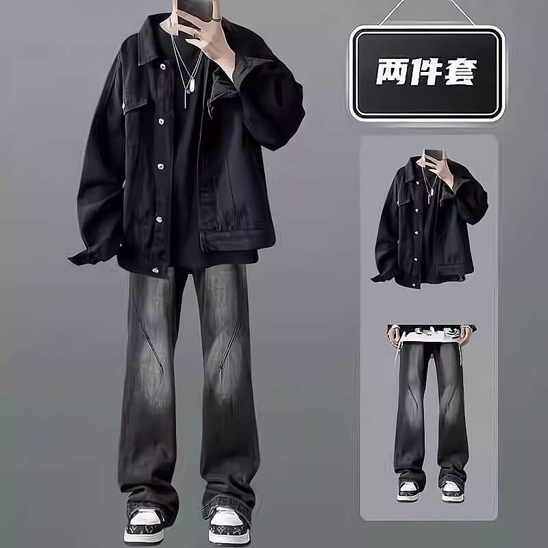 一套搭配牛仔外套套装春秋青少年