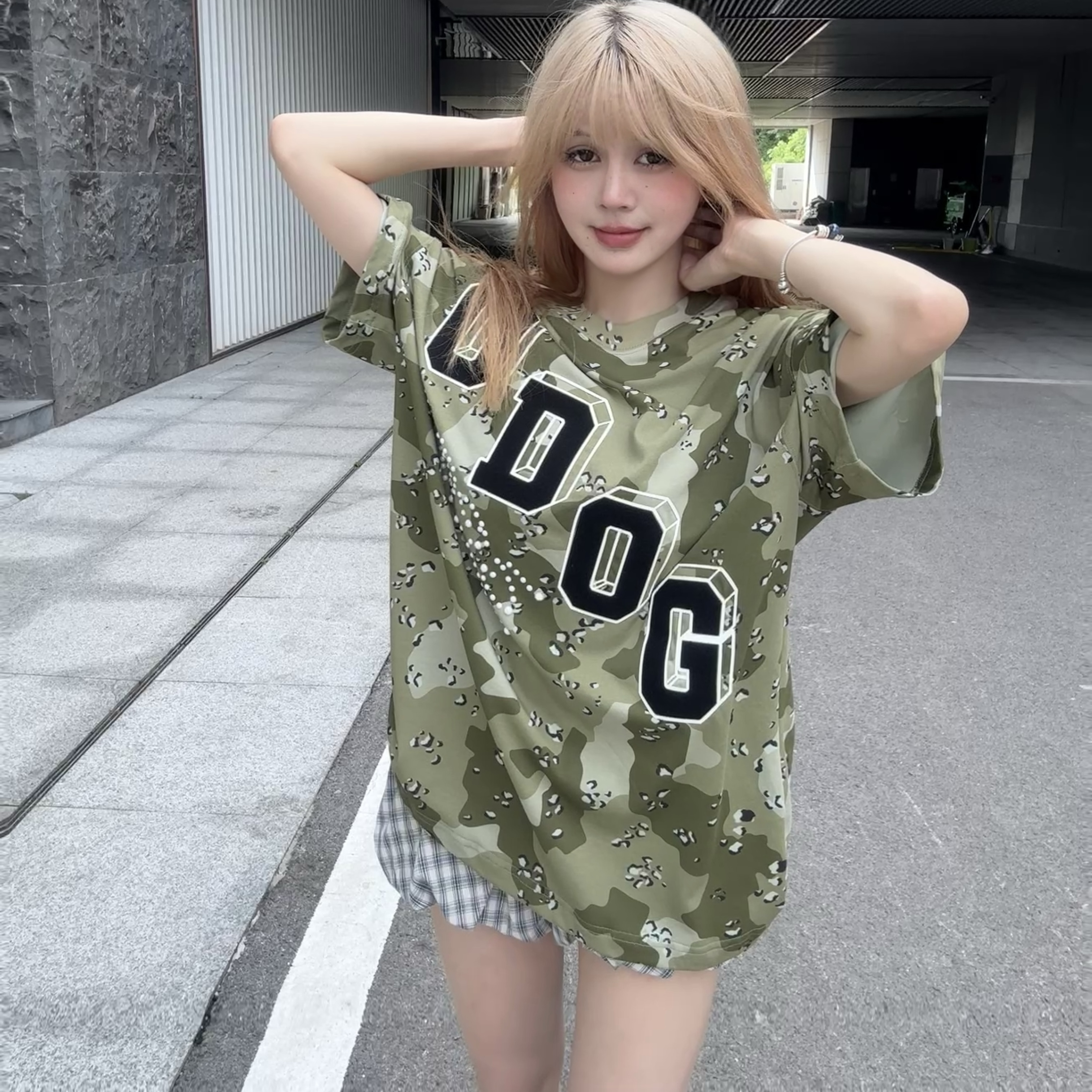 O-DOG 沙漠绿迷彩短袖 酷潮街头限定休闲美式透气迷彩街舞odog
