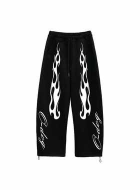 O-DOG 火焰字母卫裤 简约限定百搭舞蹈裤子夏天透气男女通款odog