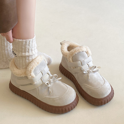 加绒加厚雪地靴女厚底毛毛大棉鞋