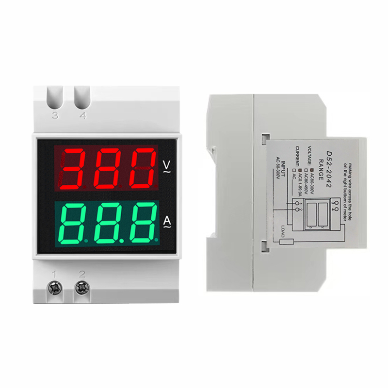 导轨式交流电压电流表数显双显家用220v三相380v智能空开D52-2042