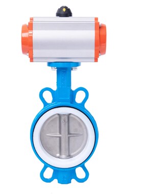 D671X-16Q气动对夹式蝶阀四氟不锈钢板DN5065 80 100 125 150 200