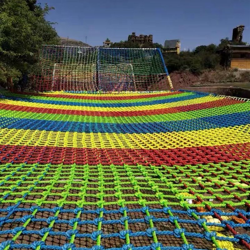 儿童安全防护网阳台楼梯防坠网尼龙绳网幼儿园彩色装饰网护栏围网