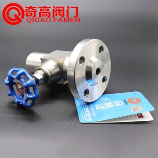 奇高正品法兰针型阀 304不锈钢内螺纹阀门 手轮高压法兰停止阀