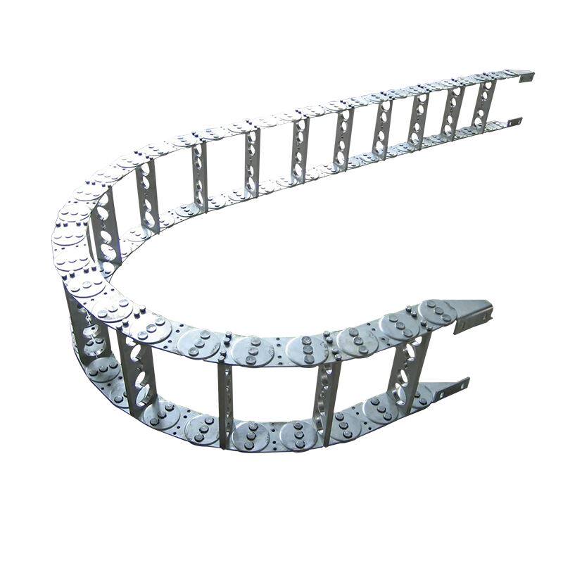 钢铝拖链机床金属坦克链全封桥式镀锌钢制拖链指向线槽不锈钢拖链