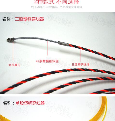 穿线器神器拉线电工专用手动三股塑钢网路线电线电缆拽线暗线引线