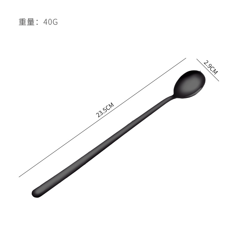 304不锈钢长柄勺子搅拌棒咖啡蜂蜜勺小勺子创意搅拌勺冰勺调酒棒