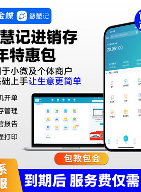 金蝶智慧记5年包白银黄金vip会员进销存软件销售开单管理爆款
