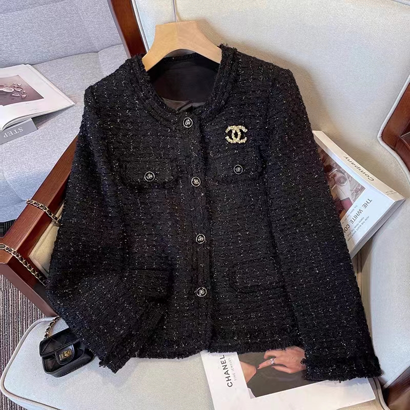 名媛黑色小香风短款西装外套女春季高级感小个子秋冬西服上衣春秋