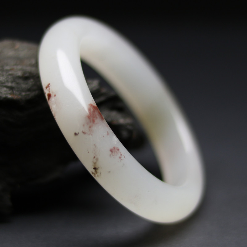 天然桂林鸡血玉手镯贵妃料冰种飘花玉镯子女玉石手饰玉镯子带证书